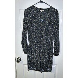 Banana Republic Women’s Long Sleeve Tie Waist Animal Print Dress Olive Size 2